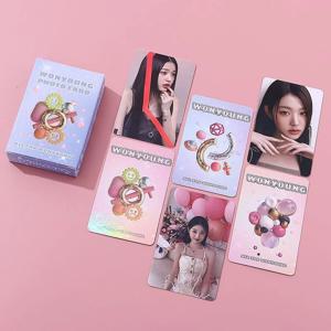 한국 장원영 레이저 로모 카드, 스타 피규어 미니 엽서, HD 포토카드, 선풍기 컬렉션 카드, 55 개/세트