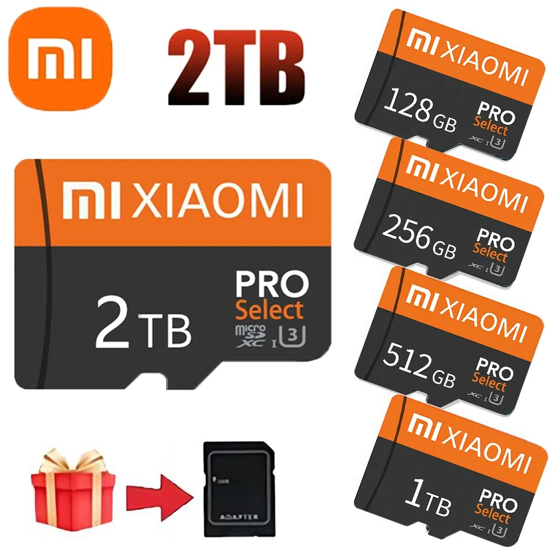 샤오미 정품 메모리 카드, 휴대폰 및 컴퓨터용 TF 메모리 플래시 카드, 마이크로 TF 미니 SD 카드, 2TB, 1TB, 512GB, 256GB, 128GB, 4K 풀 HD