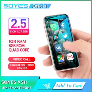 SOYES XS11 안드로이드 미니 스마트폰, 3D 유리 듀얼 심, 1GB RAM, 8GB ROM, 쿼드 코어, 1000mAh, 3G CDMA 플레이 스토어, 귀여운 휴대폰