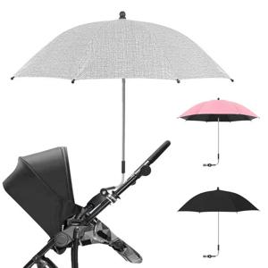 휴대용 유모차 파라솔, 범용 방수 유모차 우산, 클램프 포함, 360 도 조절 가능, 트롤리 자전거 휠체어