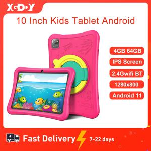XGODY 10 인치 어린이 태블릿, 학습 교육용, 안드로이드 4GB 64GB IPS 스크린, PC 와이파이 태블릿, 어린이 선물용 보호 케이스 포함