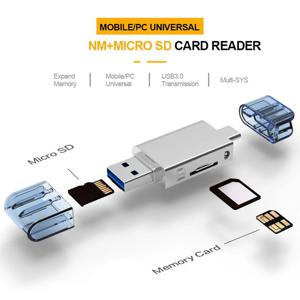 USB-C 타입 C USB 2.0-NM 나노 메모리 카드, TF 마이크로 SD 카드 리더기, 화웨이 휴대폰 및 앰프, 노트북용