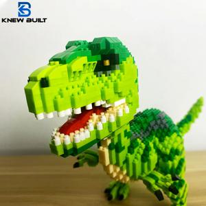 Knew 내장 공룡 티라노사우르스 렉스 또는 벨로시라 모델 마이크로 미니 빌딩 블록 퍼즐 장난감, 완벽한 선물, 데스크탑 장식