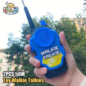 미니 휴대용 워키토키, 어린이 전자 스파이, 휴대용 양방향 라디오, 어린이 야외 인터폰 장난감, 2 개, 50m
