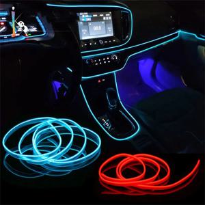 자동차 인테리어 조명 LED 스트립 장식 유연한 네온 조명, 자동차 분위기 램프, 범용 자동 앰비언트 라이트, 5m, 4m, 3m, 2m, 1m, 12V