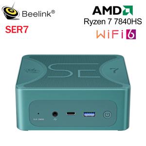 Beelink 게임용 컴퓨터, SER7 Ryzen7 7840HS, 최대 65W 미니 PC, DDR5 32GB SSD, 1T NVME SSD, Wifi6, VS SER6 프로 7735HS, GTR7 7840HS