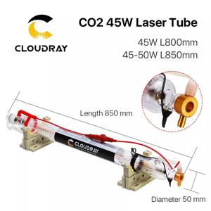 Cloudray CO2 유리 레이저 튜브 파이프, CO2 레이저 조각 절단기용 유리 레이저 램프, 직경 50mm, 55mm, 800mm, 850mm, 45-50W