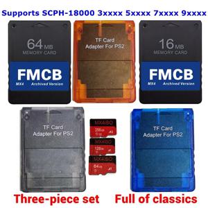 PS2 모든 콘솔용 TF/SD 카드 어댑터, FMCB 카드, 256G, 128G, 64G SD 선택 패키지, SIO2SD, PS2 MX4, 더 높은 호환성