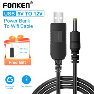 Fonken-WiFi 파워 뱅크 케이블 커넥터, USB 케이블 부스트 컨버터, 스텝 업 코드, 와이파이 라우터 모뎀 팬 스피커용, DC 5V-12V