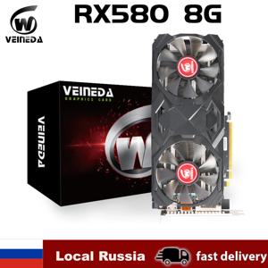 Veineda-rx 580 8GB 그래픽 카드 rx580 비디오 카드 GDDR5 256Bit, 게임용 GPU 디스플레이 카드, 리퍼브 상품
