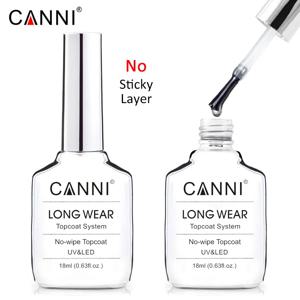 Canni-18ml 롱웨어 다이아몬드 노 와이프 탑 코트, 빅 볼륨 PeelOff 베이스 코트 UV LED 젤 폴리쉬 네일 매니큐어 네일 바니시