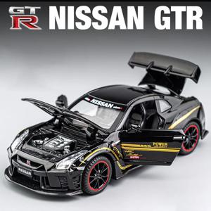 1:32 닛산 GTR R35 슈퍼카 합금 자동차 장난감 자동차, 금속 컬렉션 모델 자동차, 어린이 소리 및 빛 장난감