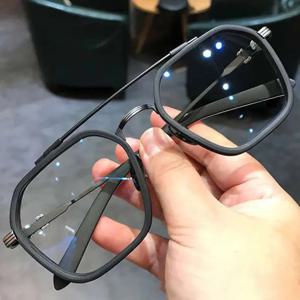 남녀공용 오버사이즈 프레임 선글라스, 블루 라이트 방지 투명 안경, UV400 안경, 플랫 미러 안경, 패션 2023 신제품