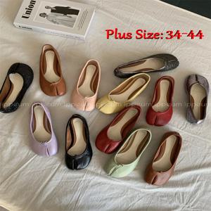 IPPEUM 여성용 발레 플랫 스플릿 토 메리 제인 블랙 플러스 사이즈 로퍼 신발, 44 원피스, 무료 배송