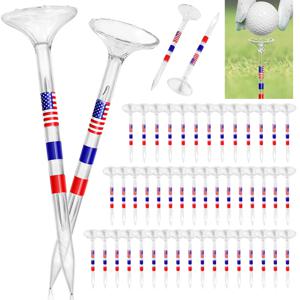 골프공 거치대 마찰 및 사이드 스핀 감소 투명 플라스틱 골프 티, 골프 활동에 재사용 가능한 미끄럼 방지, 50 개