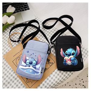 디즈니 Lilo & Stitch 여성용 숄더백, 크로스바디 백, 소형 캔버스 가방, 학생 싱글 숄더 휴대폰 가방 핸드백