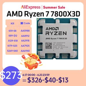 AMD Ryzen CPU RYZEN 프로세서, PC 게이머 키트, 8 코어, 16 스레드, 120W, 5nm 소켓, AM5 프로세서, Ryzen 7 7800X3D, 신제품