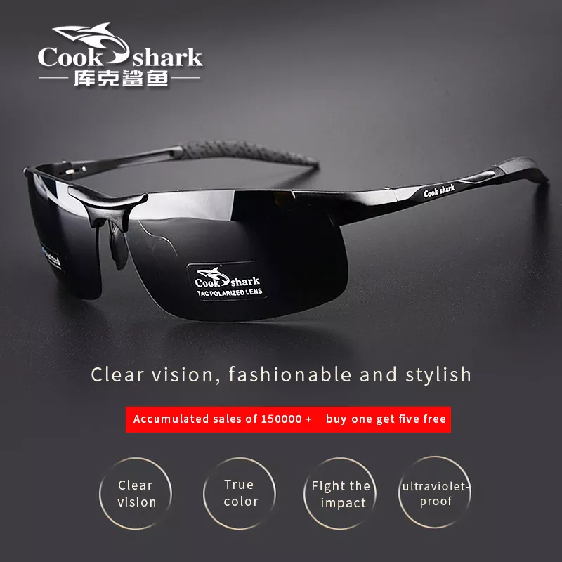 쿡샤크 남성용 알루미늄 마그네슘 선글라스, HD 편광 운전용 선글라스, 컬러 안경, 조수, 신제품