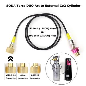 SODA Terra DUO Art에 외부 CO2 탱크 어댑터 호스 키트, 빠른 연결 해제, W21.8-14 또는 CGA320 G3/4