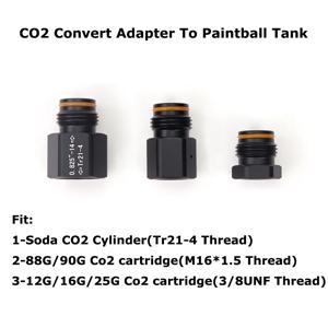 CO2 실린더 변환 어댑터, 페인트볼 CO2 탱크 나사산에 적합, CO2 카트리지 또는 소다스트림 CO2 실린더 (Tr21-4)