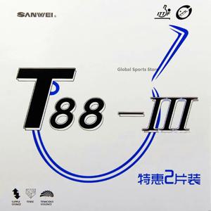 SANWEI 탁구 고무 스펀지 핌플, T88 III (T88-3) 탁구 고무 (반 점착성 루프), 정품