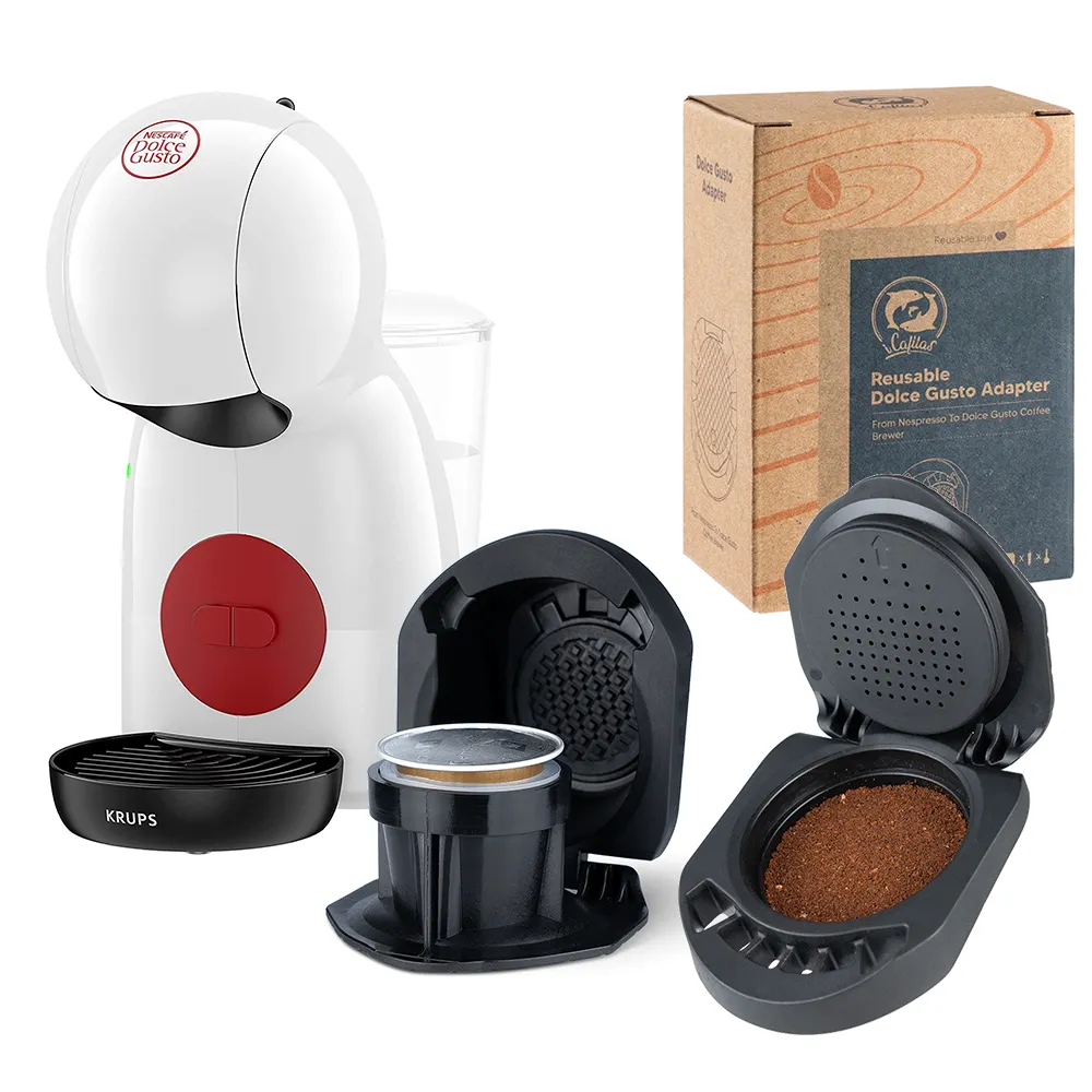 ICafilas 재사용 가능한 커피 캡슐 어댑터 홀더, 돌체 구스토 밀크 폼 캡슐용, Genio S / Piccolo X 기계와 호환