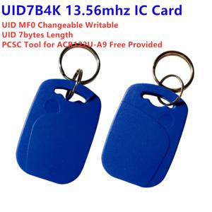 NFC 13.56Mhz MF S70 4K UID 0 블록 7 바이트 재기록 변경 가능 rfid keyfobs 뮤터블 쓰기 가능 중국어 매직 키 태그 복사 복제