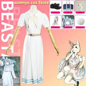 Beastars 하루 화이트 토끼 로리타 드레스, 귀 가발, 일본 교복, 여성 맞춤