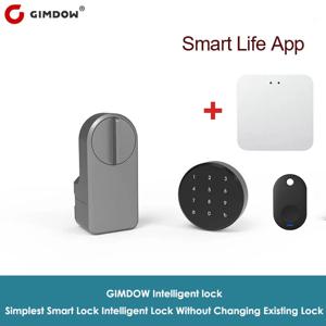 GIMDOW-스마트 도어락, 호텔 아파트 지능형 스티커 설치 블루투스 호환 Tuya 스마트 앱 전자 잠금 장치
