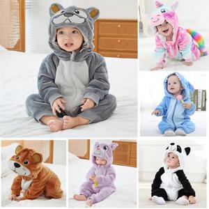 귀여운 만화 플란넬 아기 롬퍼 스티치 곰 팬더 잠옷, 면, 아기 남아, 여아, 동물 의상, 아기 점프 슈트, Kigurumi 의상