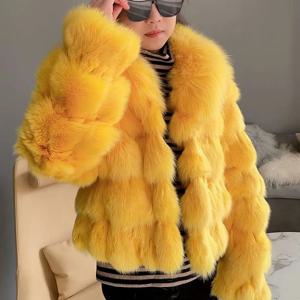 JANEFUR-진품 모피 코트 여우털 자켓 아우터 웨어 여성용, 신제품 패션, 두꺼운, 따뜻한, 커스텀, 도매, 겨울, 2023