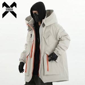 11 BYBB'S DARK 2023 겨울 파카 재킷 남성용, 멀티 포켓 전술 기능 카고 재킷 코트, 따뜻한 두꺼운 후드 파카 테크웨어
