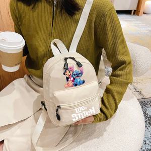 디즈니 Lilo & Stitch 여성용 미니 백팩, 십대 학교 가방, 소녀 캐주얼 숄더백, 여행 보관 배낭