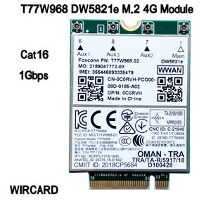 WIRCARD T77W968 DW5821e X20 LTE Cat16 1Gbps FDD-LTE TDD-LTE 4G 모듈 Dell 5420 5424 7424 7400 노트북