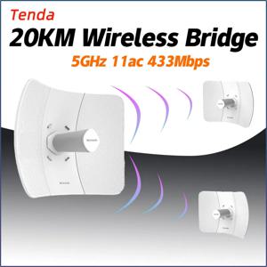 Tenda-O8 옥외 액세스 포인트 433 Mbps 장거리 CPE 5GHz 무선 브리지 23dBi 전송, 20km AP | WISP | IP65 방수