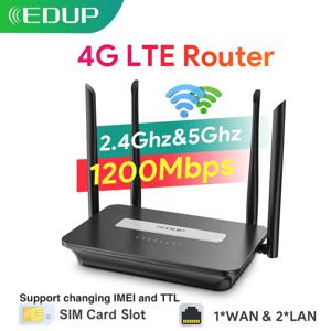 EDUP 5GHz 와이파이 라우터 4G LTE 라우터 1200Mbps CAT4 와이파이 라우터 모뎀 3G/4G SIM 카드 라우터, 듀얼 밴드 와이파이 리피터 홈 오피스