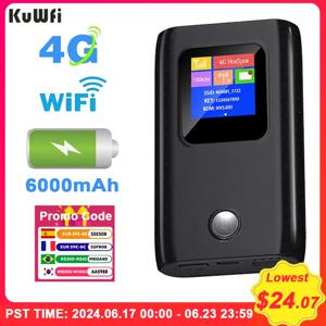 쿠우피 4G 모바일 라우터 150Mbps 휴대용 Lte Router Korea 미니모뎀 6000Mah 대용량 배터리 핫스  팟에 SIM 카드 슬롯 출장 라우터입니다