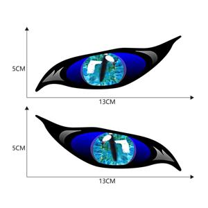 자동차 스티커 이블 아이 PVC 좀비 자외선 차단 방수 데칼, 백미러 액세서리, 13cm x 5cm, 2 개