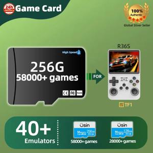 고속 플러그 앤 플레이 메모리 카드용 TF 게임 카드, R36S 메모리 카드, PSP PS1 NDS NEOGEO DC N64 GBA GBC SFC 256G, 58000 + 레트로 게임 128G