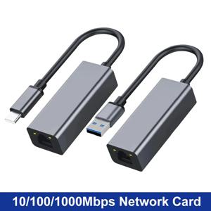 유선 네트워크 카드 USB 이더넷 어댑터, USB 3.0 to RJ45 C타입 to RJ45 LAN 어댑터 케이블, 맥북 PC 윈도우용, 1000Mbps