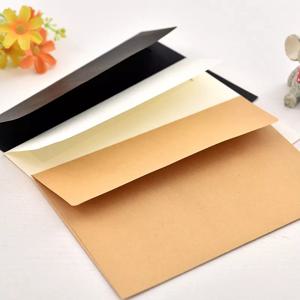 크래프트 화이트 (아이보리 화이트) 블랙 종이 봉투, 메시지 카드 편지 문구 보관 종이 선물, 팩당 10 개, 17.5x12.5cm