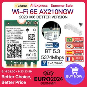 듀얼 밴드 인텔 AX210 블루투스 5.3 무선 AX210NGW, 2.4Gbps 802.11AX 무선 와이파이 6 AX200, 인텔 8265NGW M.2 와이파이 카드용