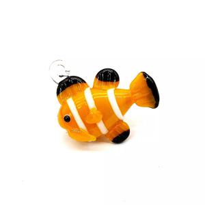 수족관 장식 동상 액세서리 수제 무라노 유리 광대 물고기 인형 장식품, 일본 스타일 귀여운 미니 바다 동물 펜던트