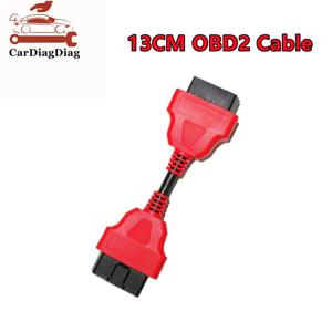 내구성 OBD 연장 케이블 커넥터 자동차 OBD2 13CM 빨간색 연장 케이블 남성-여성 인터페이스 16 핀 OBD 2 플러그를 사용하기 쉬운