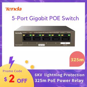 Tenda POE 스위치, 5/6/10 포트 기가비트 고속 네트워크 스위치 기가비트 작업 IP 감시 카메라 스마트 스위치 이더넷 poe 스위치