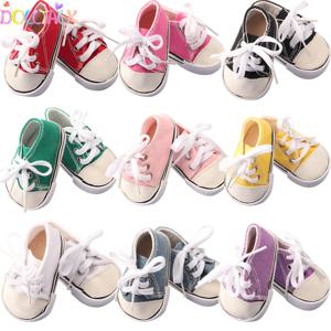 7 cm 캔버스 인형 신발, 18 인치 아메리칸 인형, 11 색 천 인형 신발 부츠, 43 cm 아기 신생아 및 OG 소녀 인형