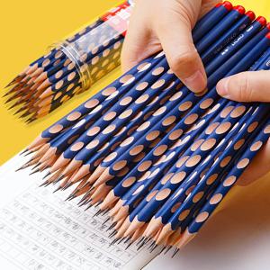그루브 삼각형 나무 연필, HB 2B 자세 교정 연필, 학교 사무실 전문 문구, 시험 드로잉 연필, 10 개