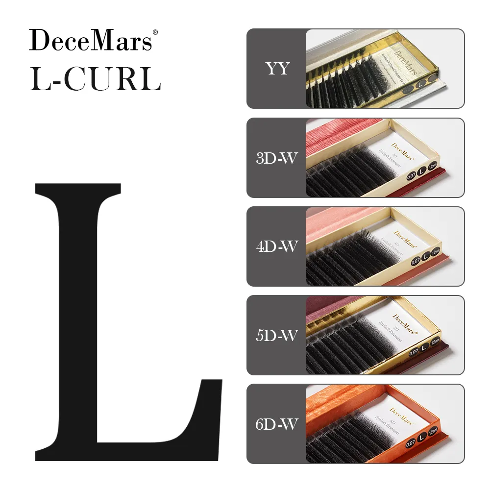 DeceMars L-컬 YY 3D 4D 5D 6D 속눈썹 연장 12 라인