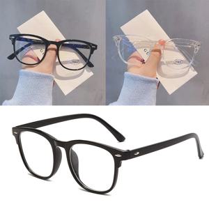남녀공용 초경량 레트로 투명 프레임 안경, 일반 안경, 안티 블루 라이트, 파티 장식, 가짜 안경