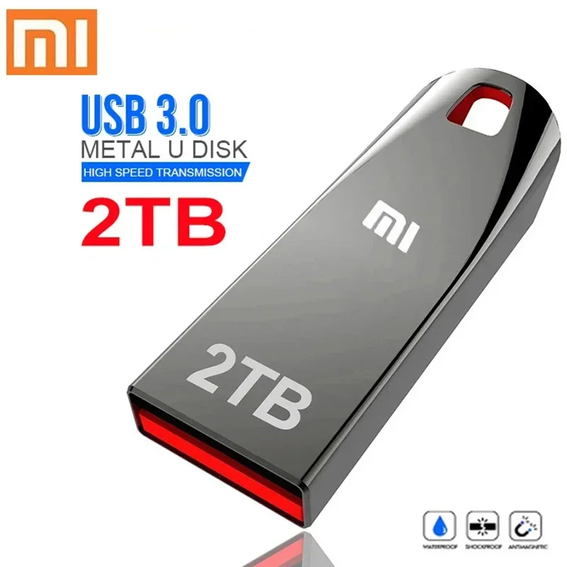 샤오미 금속 USB 3.0 플래시 드라이브, 고속 펜드라이브, 휴대용 SSD 메모리, USB 플래시 디스크, TYPE-C 어댑터, 2TB, 1TB, 512GB